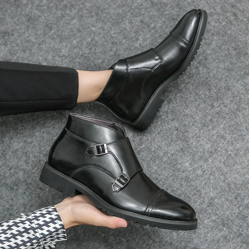 Botas de piel con cierre de hebilla - Imagen 9