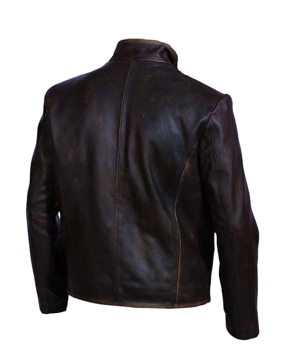 Chaqueta de moto de cuero auténtico Brent - Imagen 5