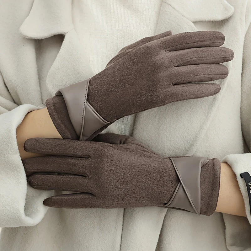 Gants Femme Hiver Chauds avec Manchette Décorative Multicolore - Imagen 9