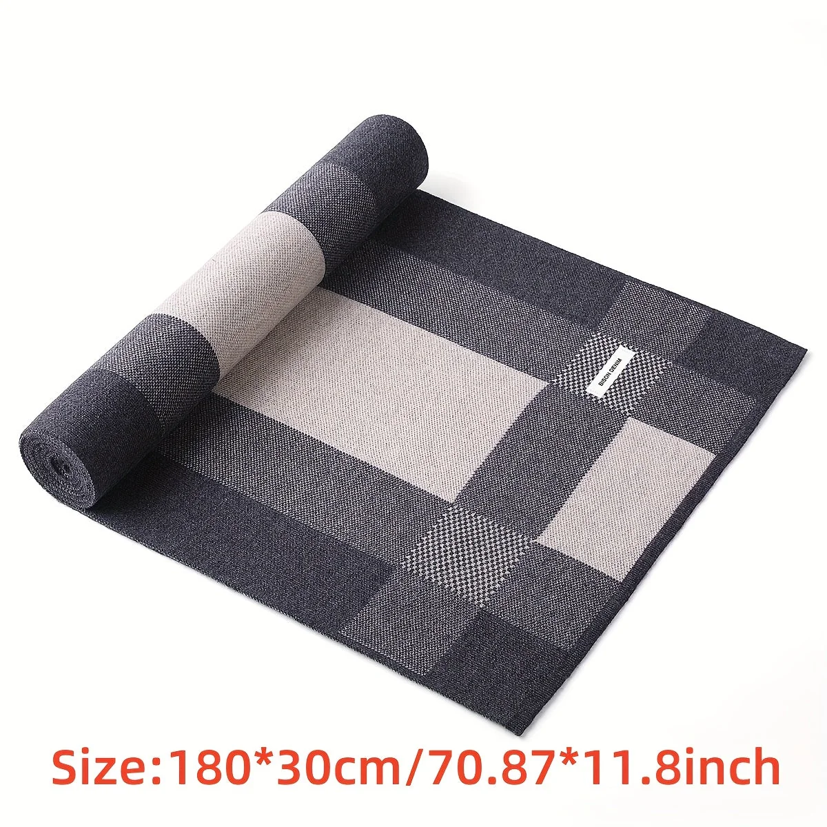 Écharpe à carreaux et motifs géométriques, style écossais, couleurs variées - Imagen 4