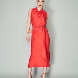 Vestido midi escote halter