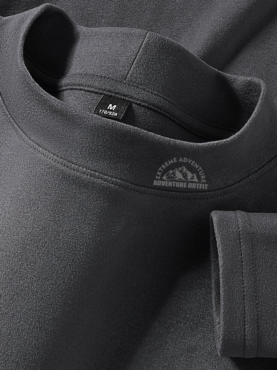 Haut à col montant doux couleur unie manches longues pour homme - Imagen 4