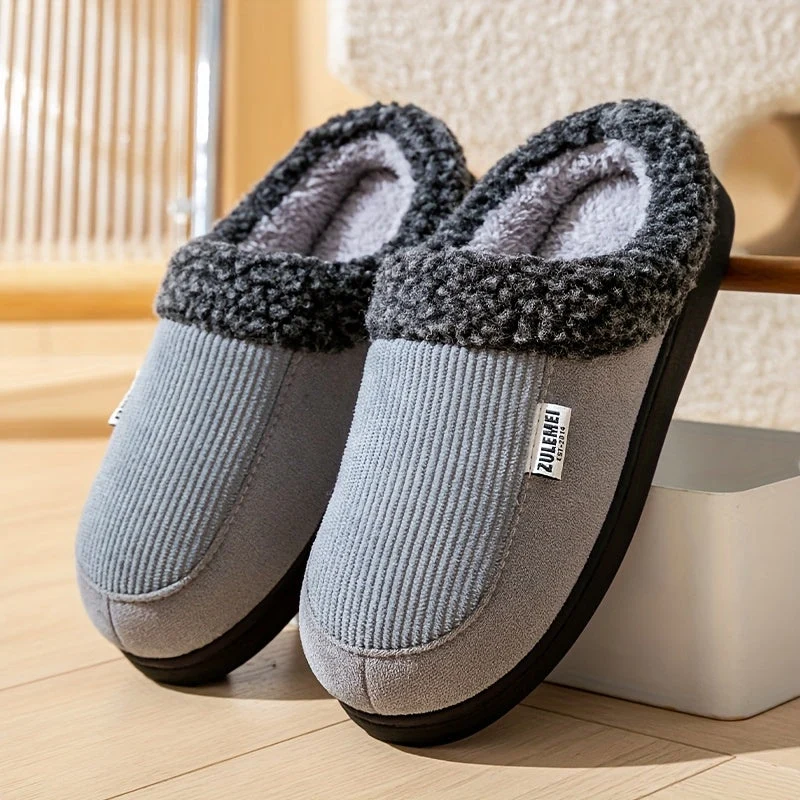 Chaussons rembourrés côtelés doublés doux pour intérieur Confortables - Imagen 6