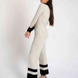 Conjunto pantalón canalé bicolor