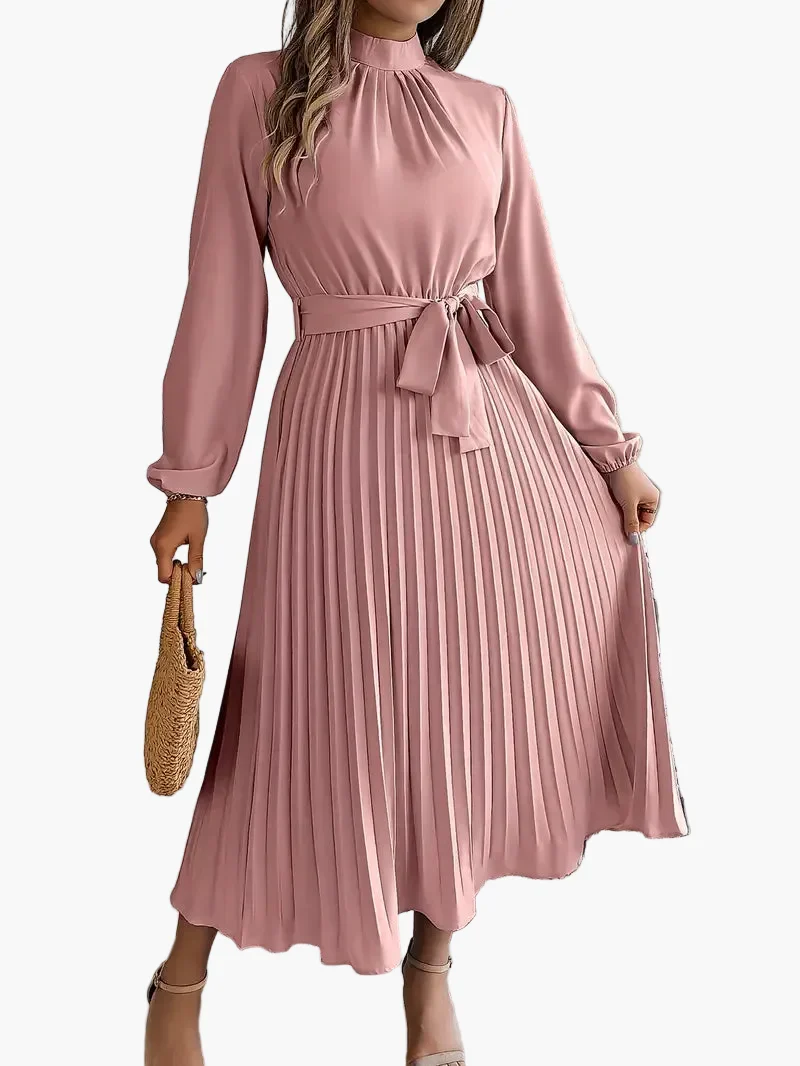 Robe mi-longue élégante à plis pour femme – Style chic et polyvalent pour occasions spéciales - Imagen 8