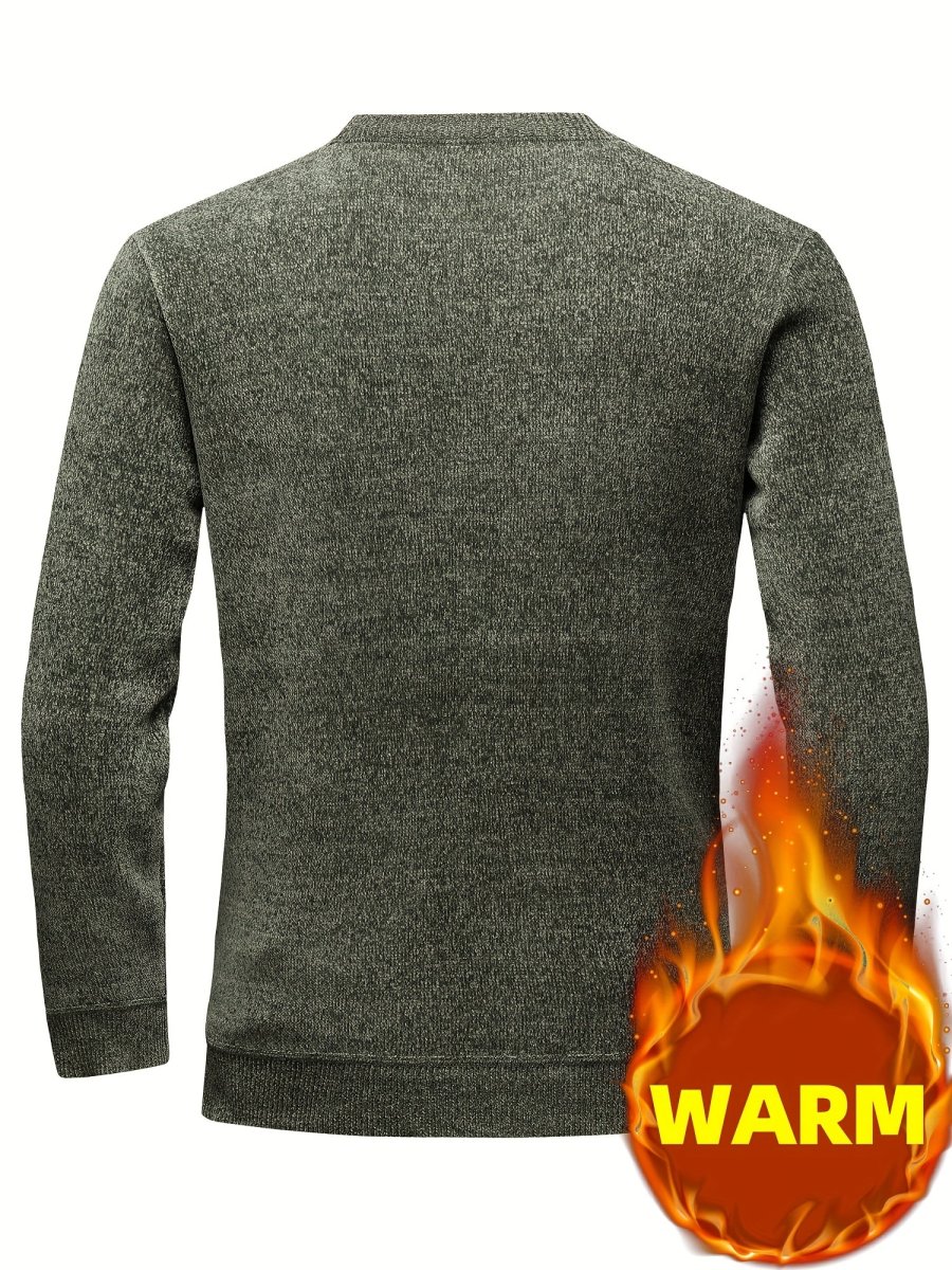 Pull Homme Col Rond Tricoté Maille Texturée Rayures Poitrine Manches Longues - Imagen 7