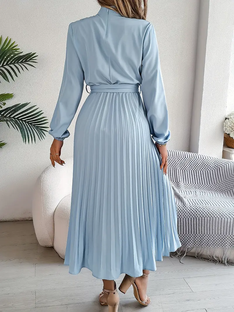 Robe mi-longue élégante à plis pour femme – Style chic et polyvalent pour occasions spéciales - Imagen 3