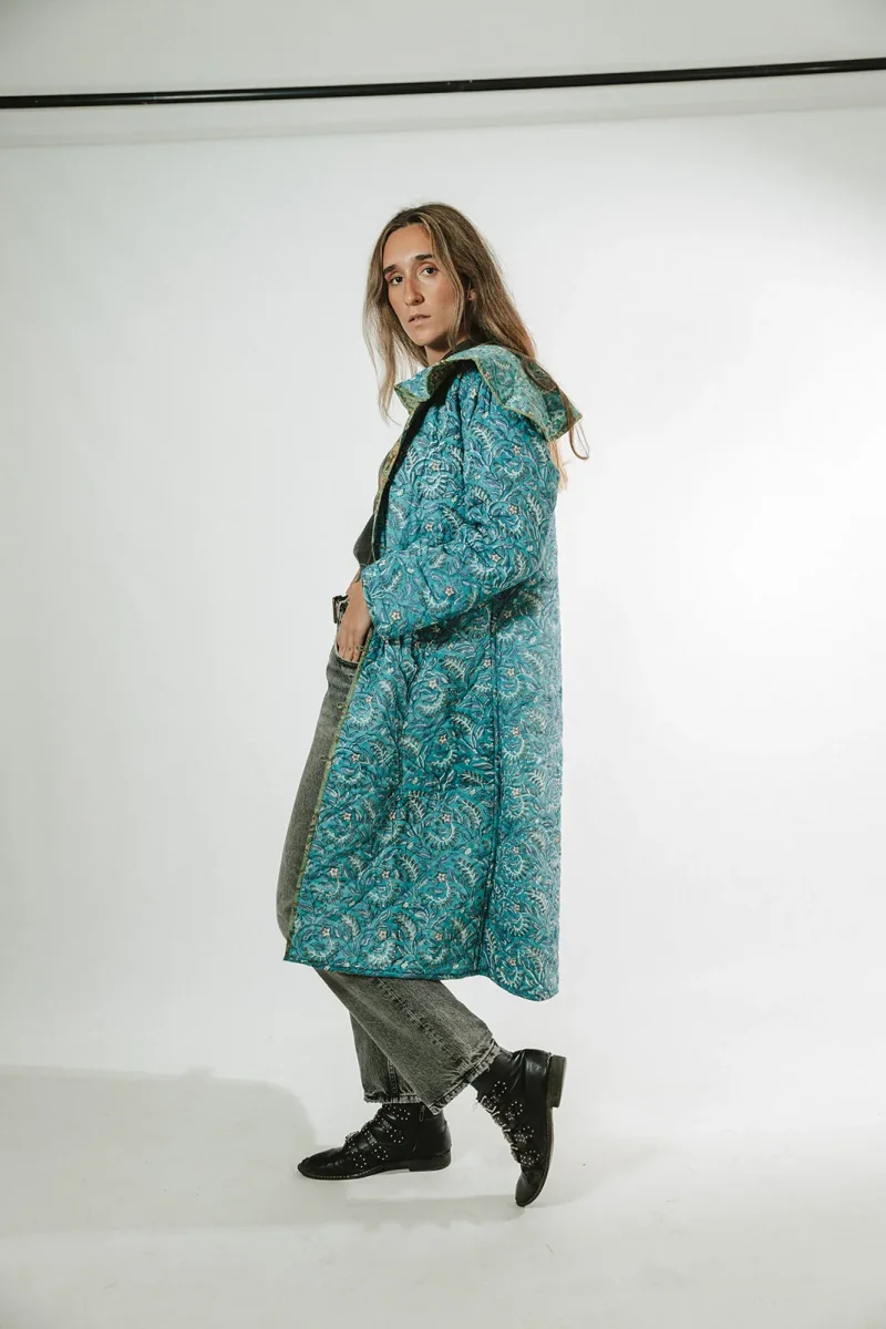 ABRIGO REVERSIBLE VERDE Y AZUL - Imagen 6
