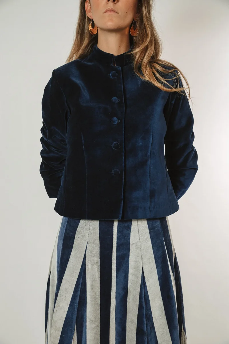 CHAQUETA TERCIOPELO AZUL - Imagen 2