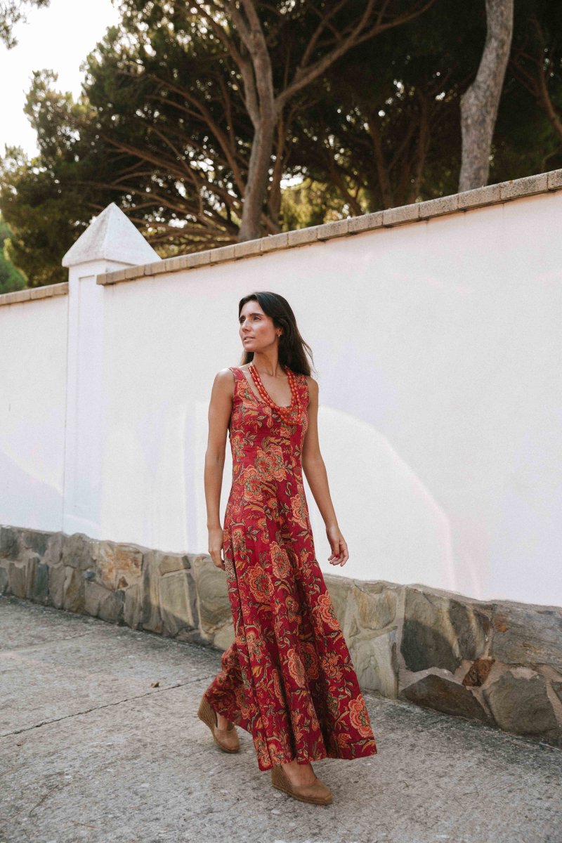 VESTIDO ALGODÓN ROJO - Imagen 2