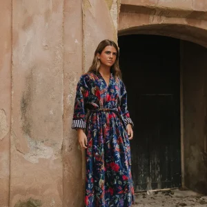 KIMONO TERCIOPELO AZUL MARINO