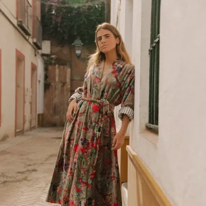 KIMONO TERCIOPELO GRIS CLARO