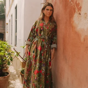 KIMONO TERCIOPELO VERDE OLIVA
