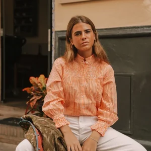 CAMISA RAYAS NARANJA