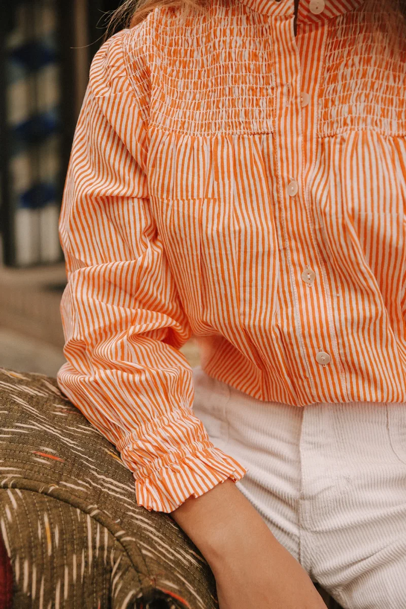 CAMISA RAYAS NARANJA - Imagen 4