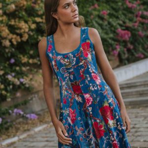 VESTIDO TERCIOPELO AZUL