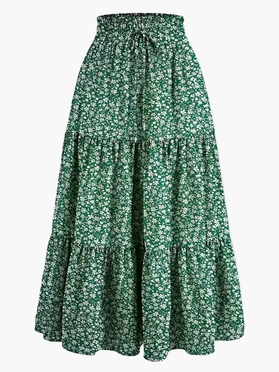 Jupe Longue Femme Élégante Taille Haute à Volants, Style Printemps Été, Idéale pour Loisirs et Sorties - Imagen 3