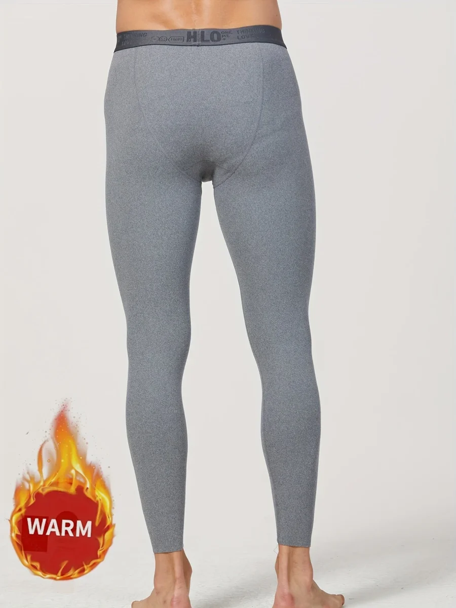 Lot de 3 caleçons longs thermiques pour homme – Bas de sous-vêtement chaud, couleur unie - Imagen 6
