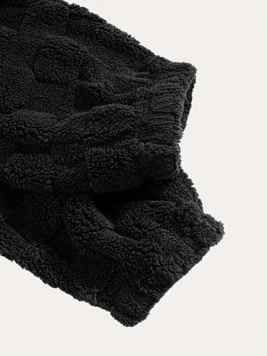 Pantalon de jogging doux à motif texturé à carreaux et cordon de serrage - Imagen 7