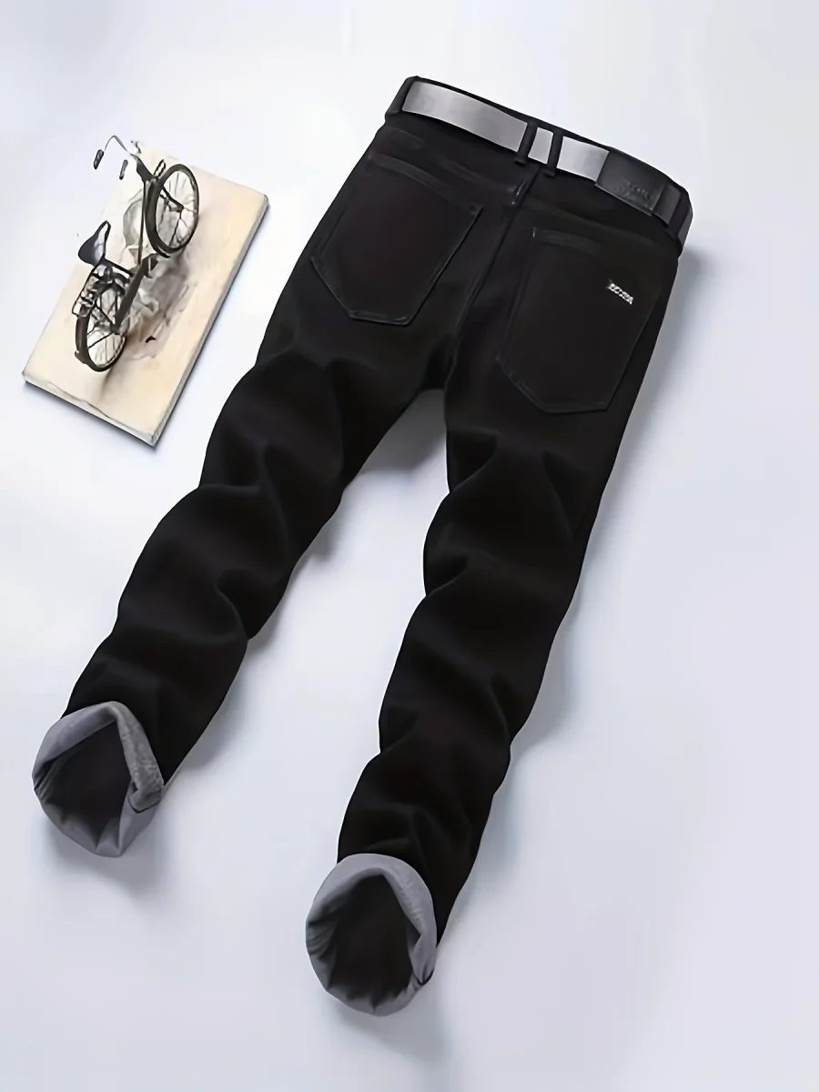 Pantalon Homme Noir Coupe Droite avec Ceinture Détachable Style Décontracté - Imagen 7