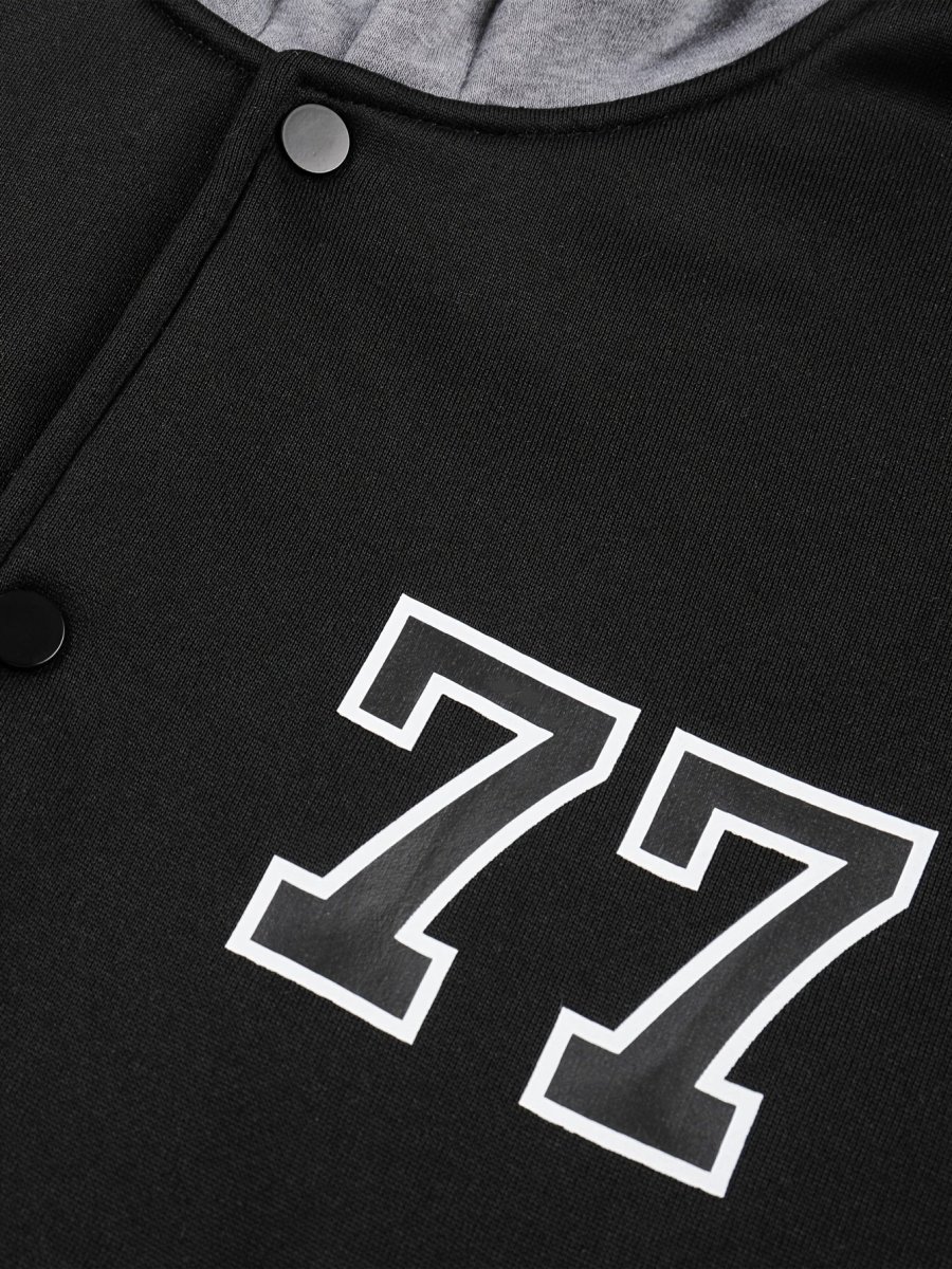 Veste sweat à capuche homme bicolore noir et gris imprimé - Imagen 5