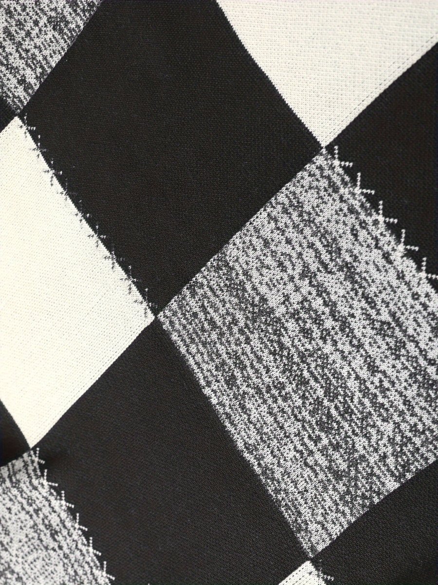 Sweat à Capuche Homme Motif Carreaux Bicolore Maille Décontracté - Imagen 5