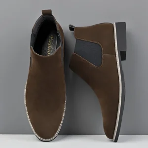 Bottes Chelsea Homme en Faux Daim, Élastiques Latéraux