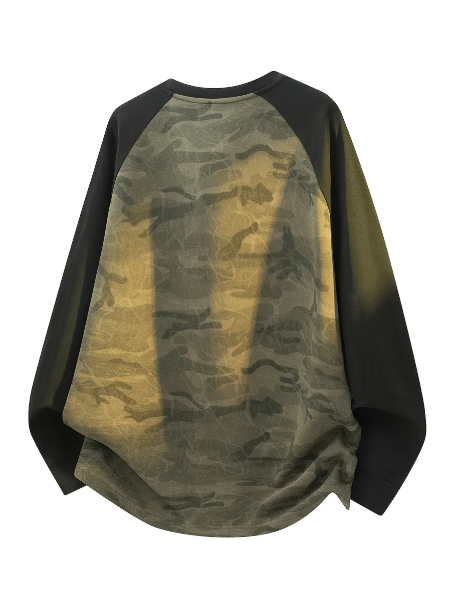 T-shirt à manches longues camouflage Raglan Vert Armée - Imagen 6