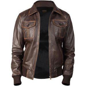 Chaqueta bomber de cuero auténtico Luis