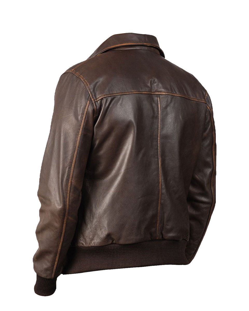 Chaqueta bomber de cuero auténtico Luis - Imagen 5