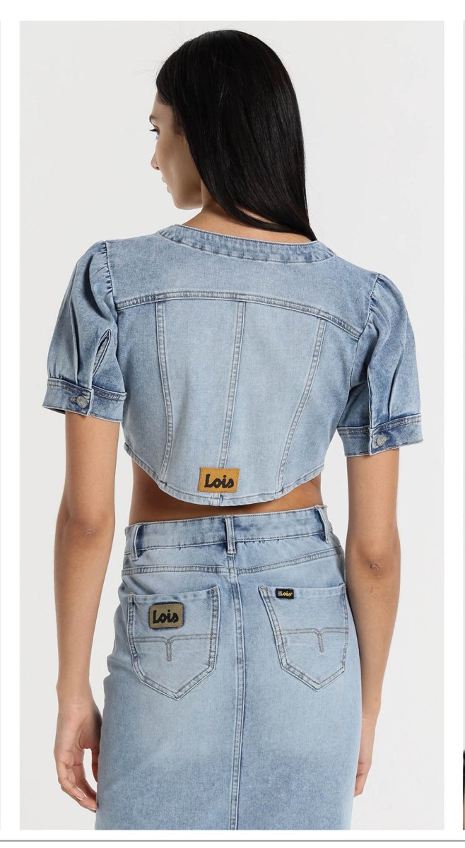 "Grace Carine" top camisa denim Lois - Imagen 6