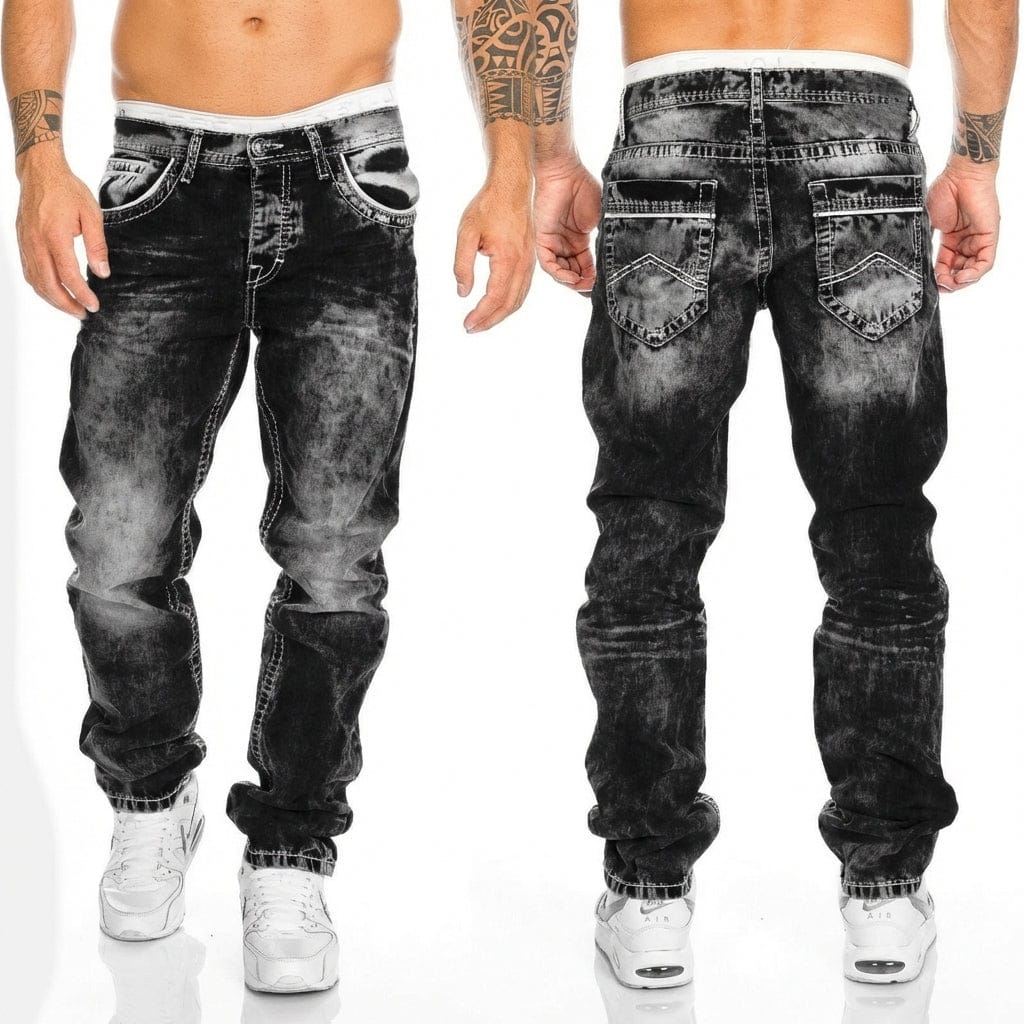 Vaqueros moteros de denim - Imagen 5