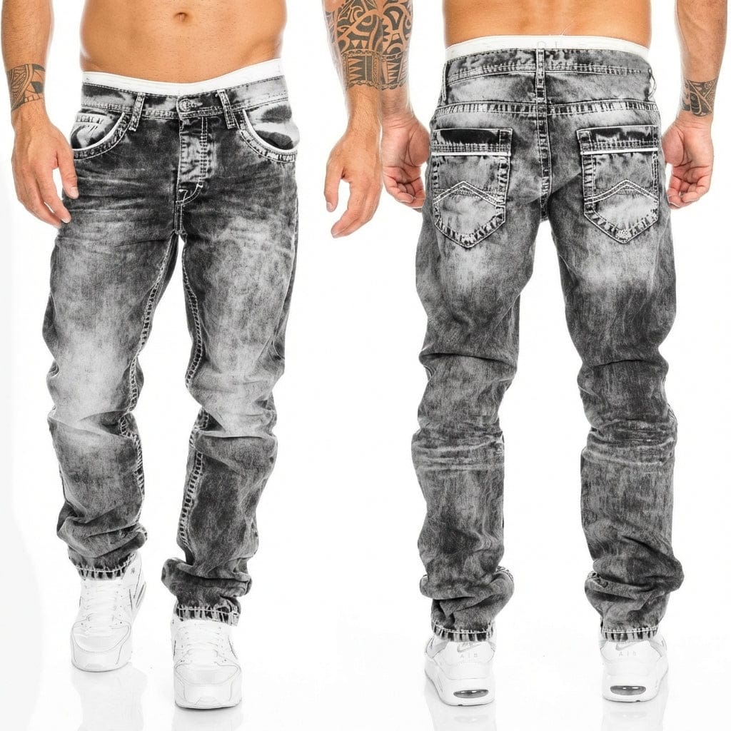 Vaqueros moteros de denim - Imagen 6