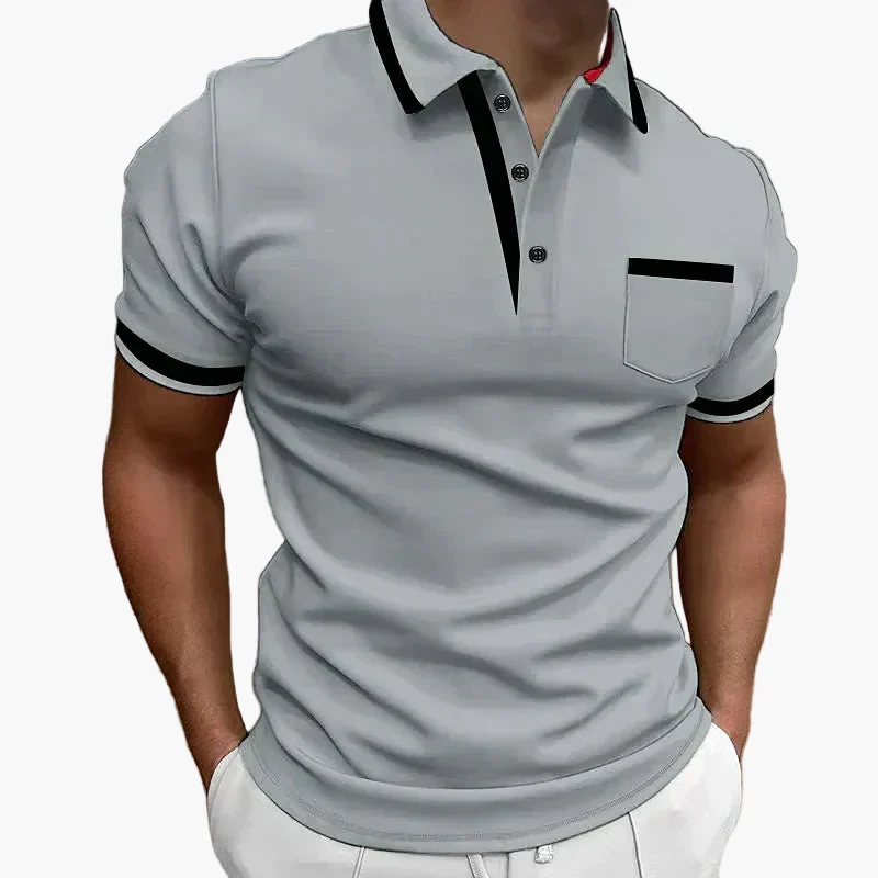 Polo homme style urbain chic à finitions contrastées pour look quotidien soigné - Imagen 6