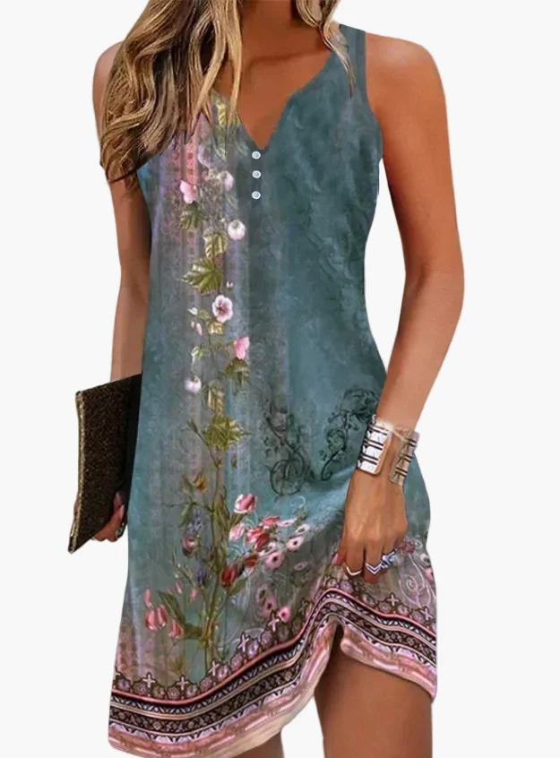 Robe Décontractée Femme Sans Manches Style Artistique pour Été et Sorties - Imagen 8
