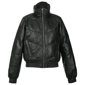 Chaqueta bomber acolchada Iris de piel auténtica.