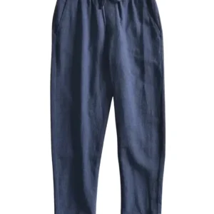 Pantalones informales de algodón y lino