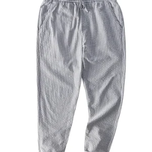 Pantalones de algodón a rayas