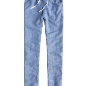 Pantalones elegantes de algodón y lino