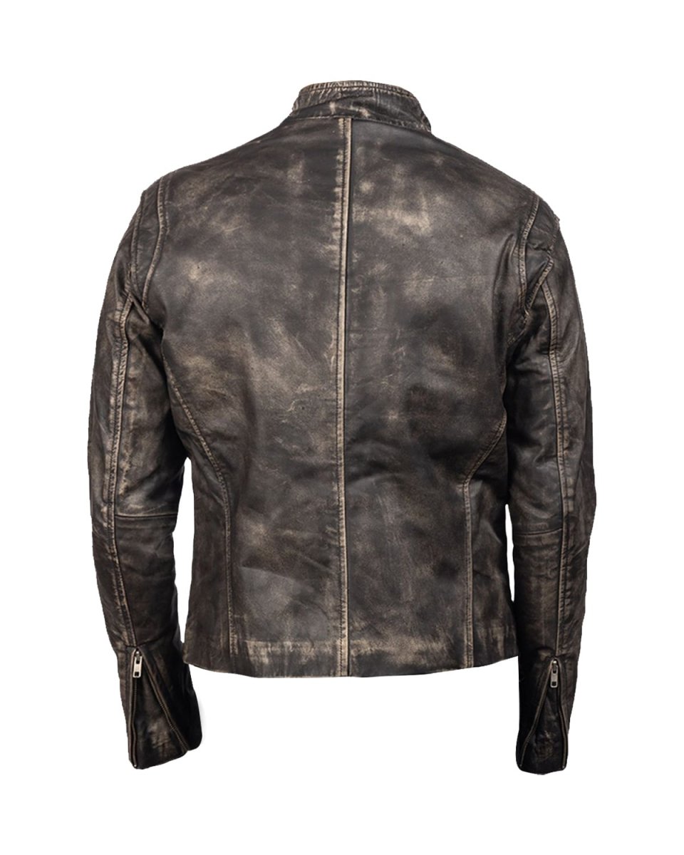 Chaqueta de cuero genuino para motociclista Lewis - Imagen 5