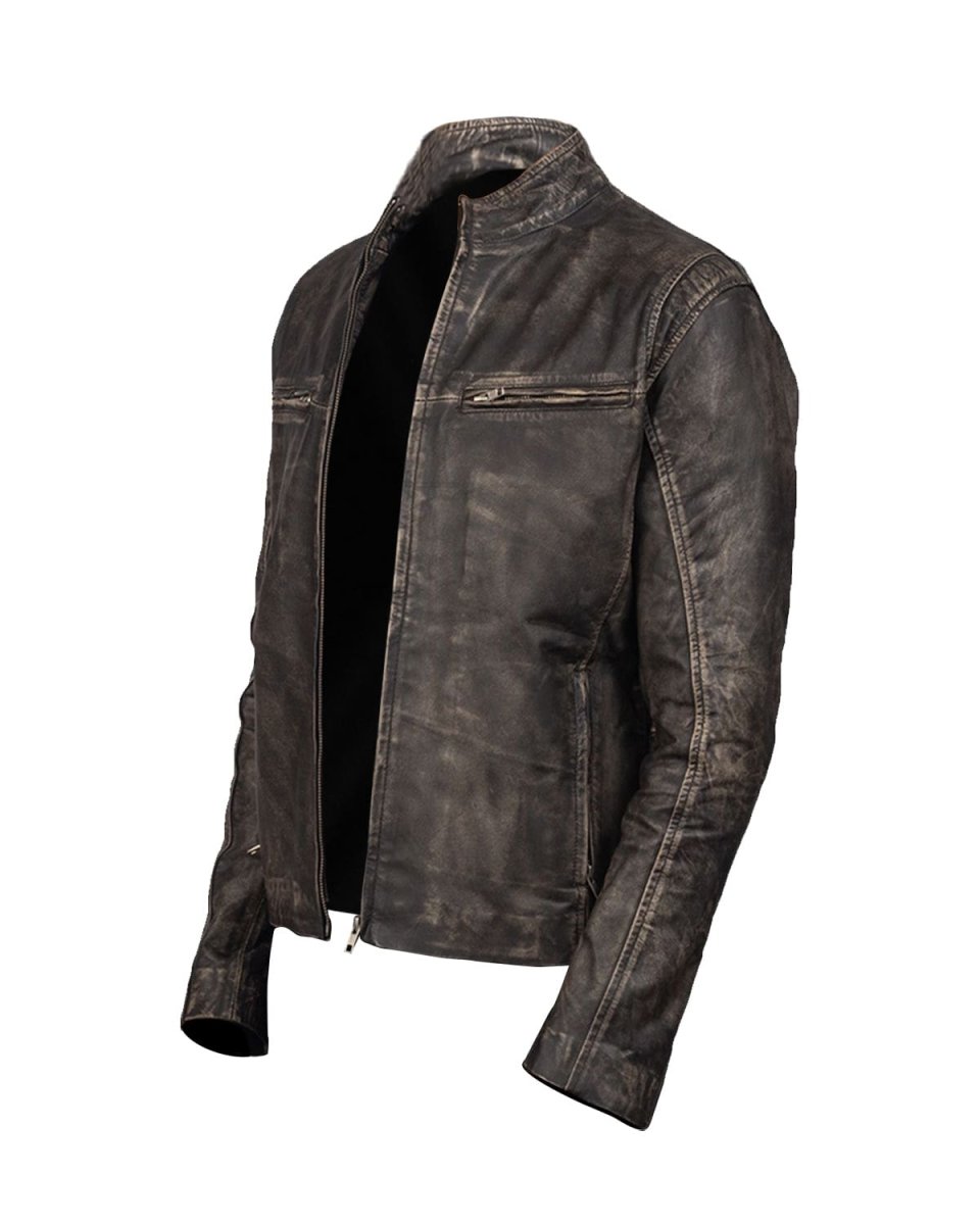 Chaqueta de cuero genuino para motociclista Lewis - Imagen 4