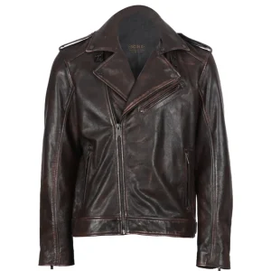 Chaqueta de moto Liam de cuero auténtico