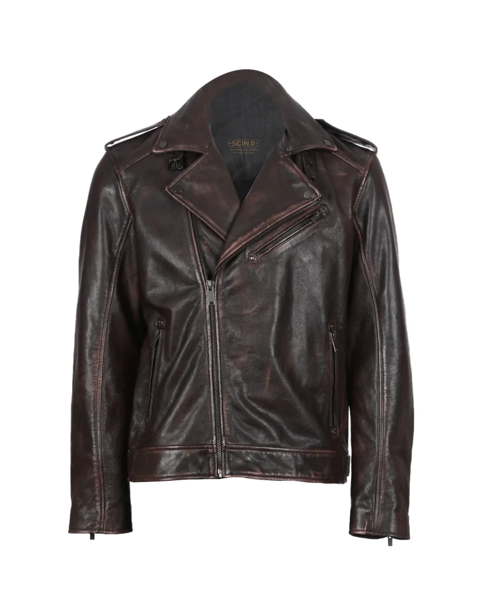 Chaqueta de moto Liam de cuero auténtico - Imagen 3