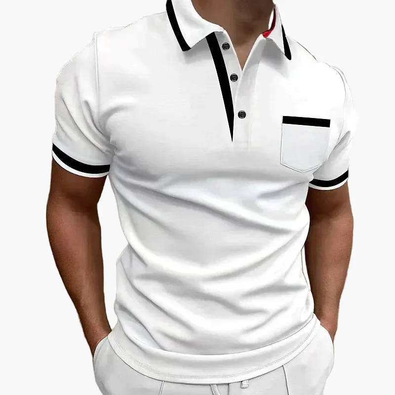 Polo homme style urbain chic à finitions contrastées pour look quotidien soigné - Imagen 2