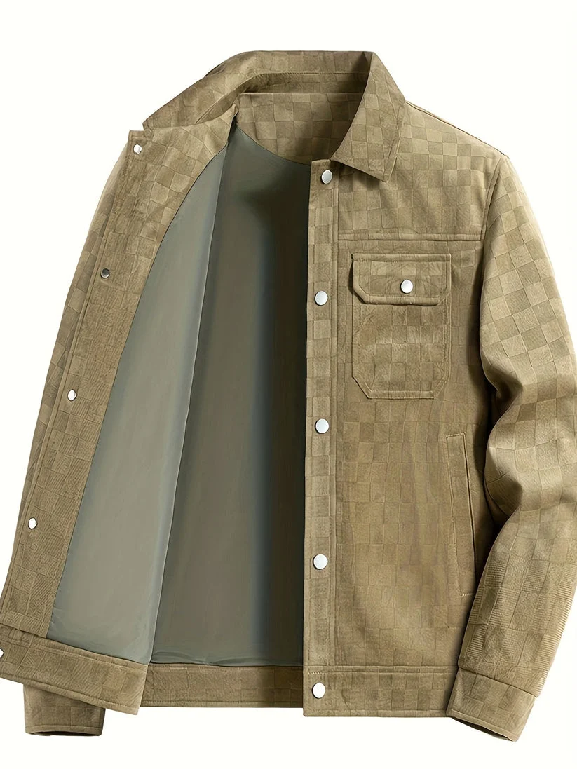 Chaqueta de ante a cuadros - Imagen 7