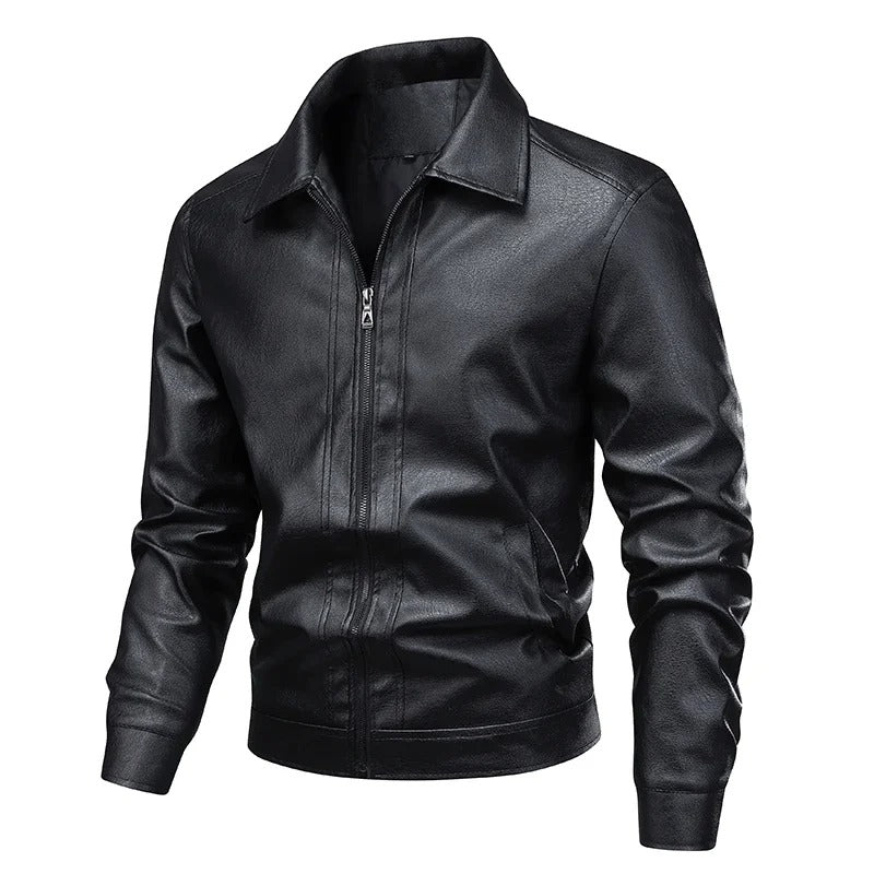 Elegante chaqueta de cuero cortavientos - Imagen 5