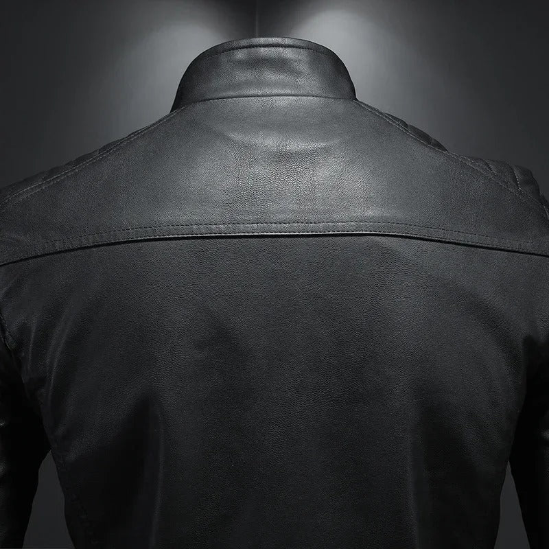 Chaqueta de cuero con cuello alto - Imagen 7