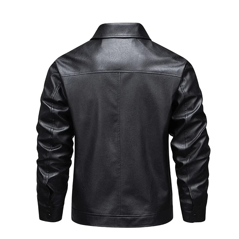 Elegante chaqueta de cuero cortavientos - Imagen 7