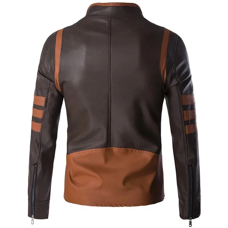Elegante chaqueta de cuero a rayas - Imagen 3