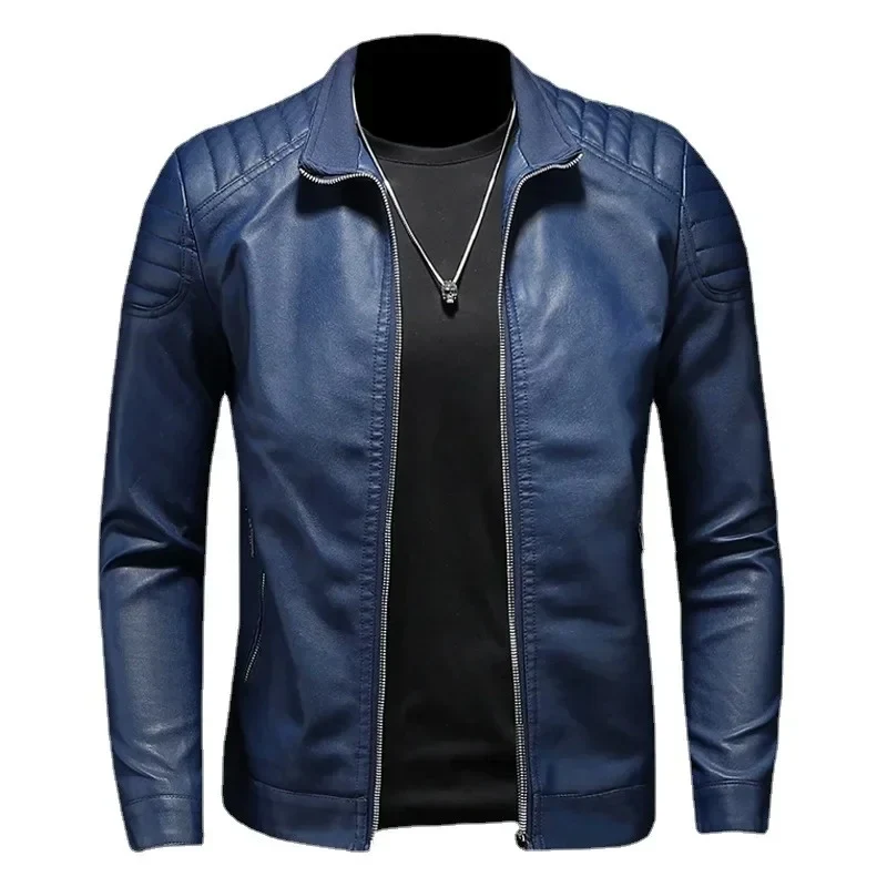 Chaqueta de cuero con cuello alto - Imagen 4
